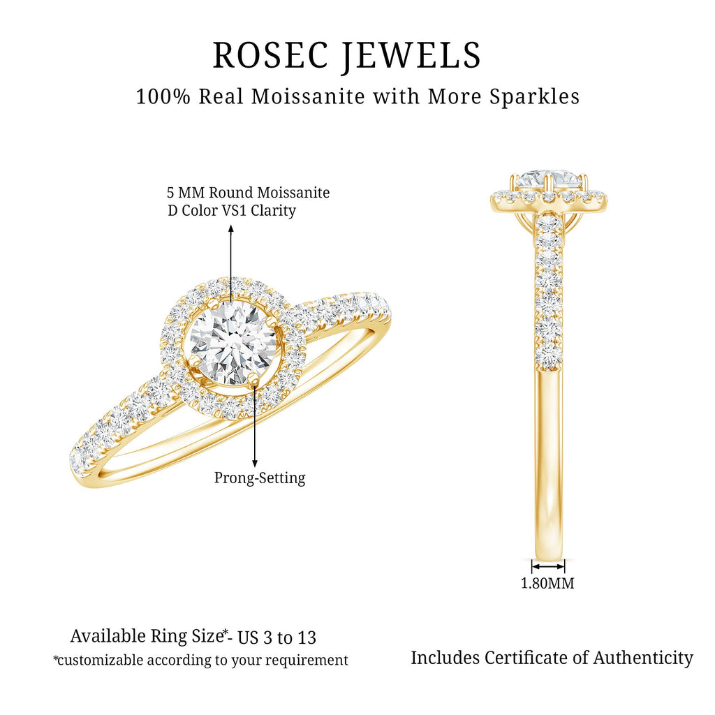 Brilliant Cut Moissanite Promise Ring With Certificate