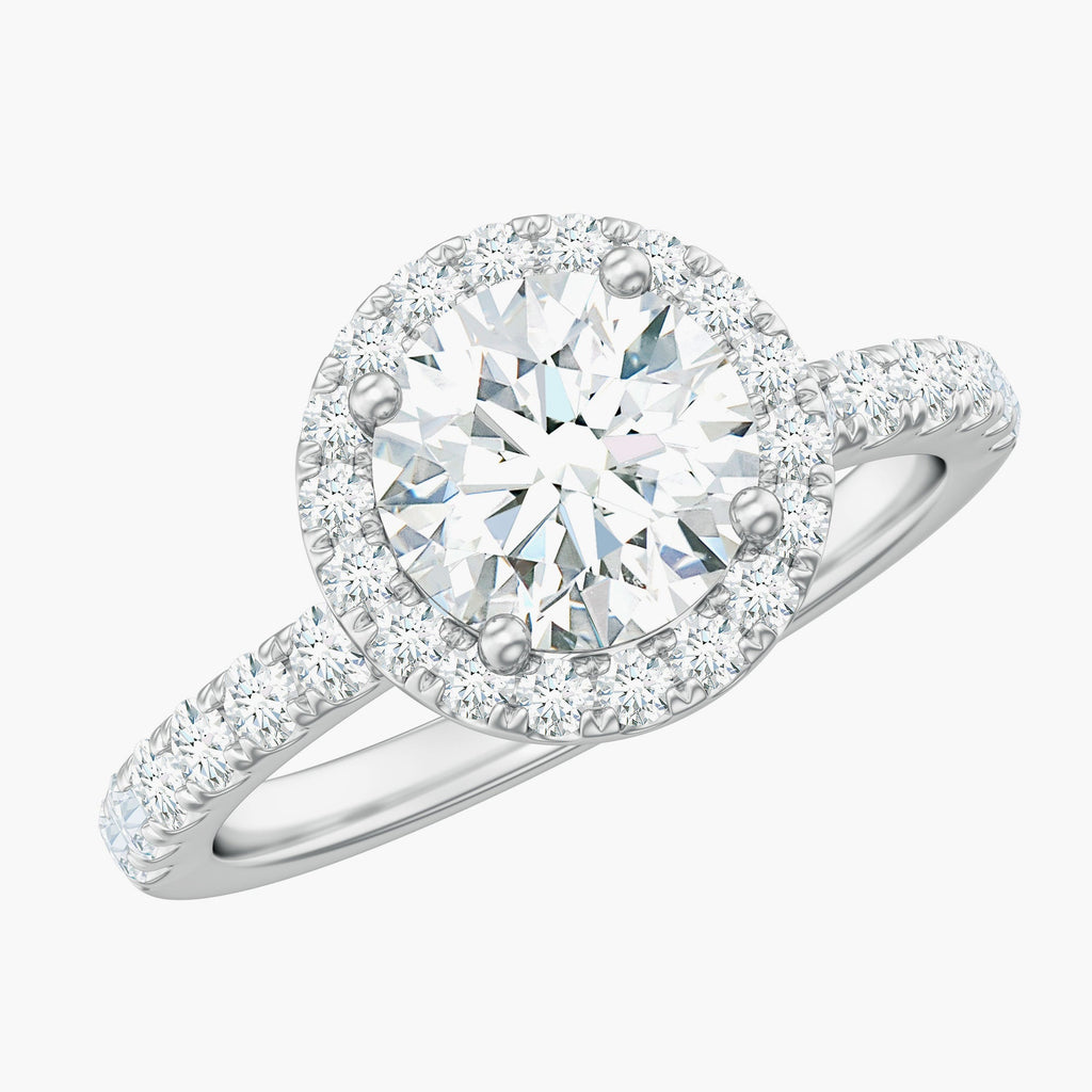 Classic Moissanite Halo Engagement Ring for Women