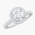 Classic Moissanite Halo Engagement Ring for Women