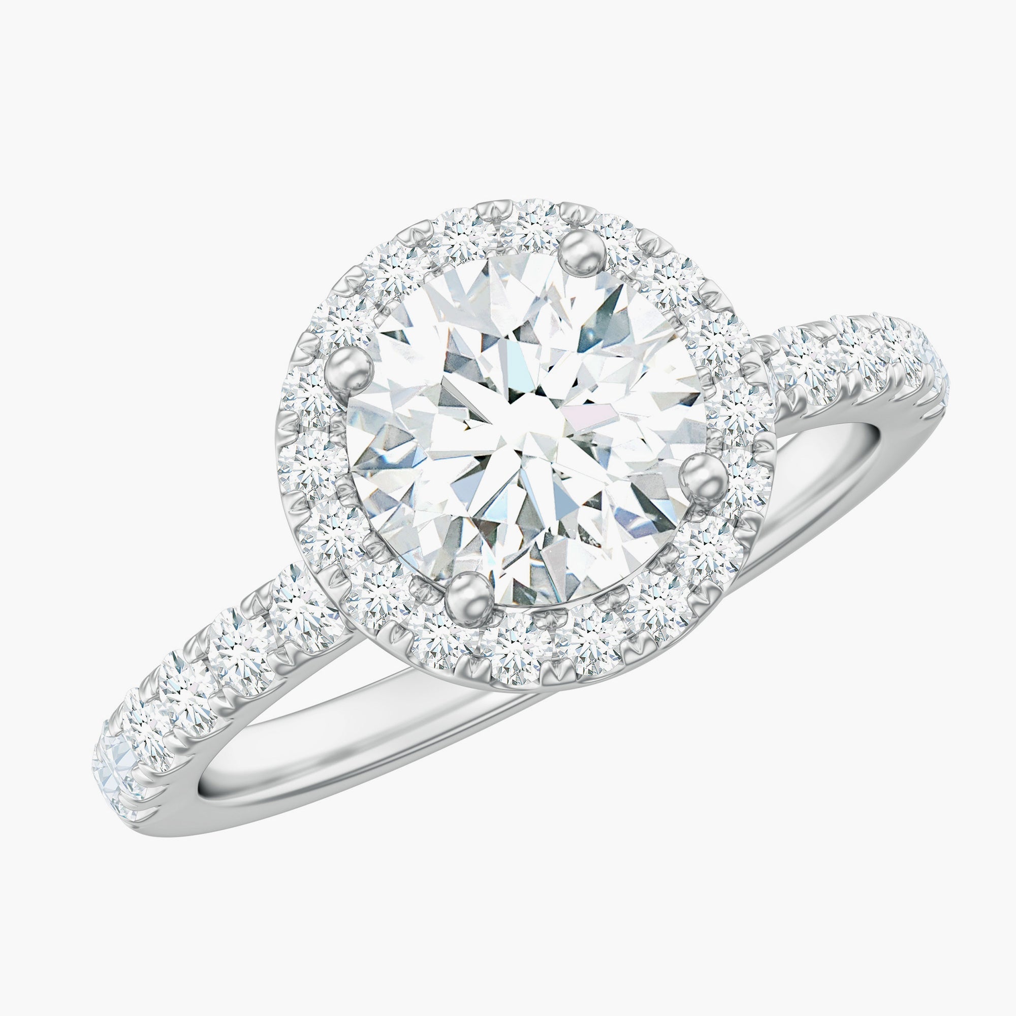 Classic Moissanite Halo Engagement Ring for Women