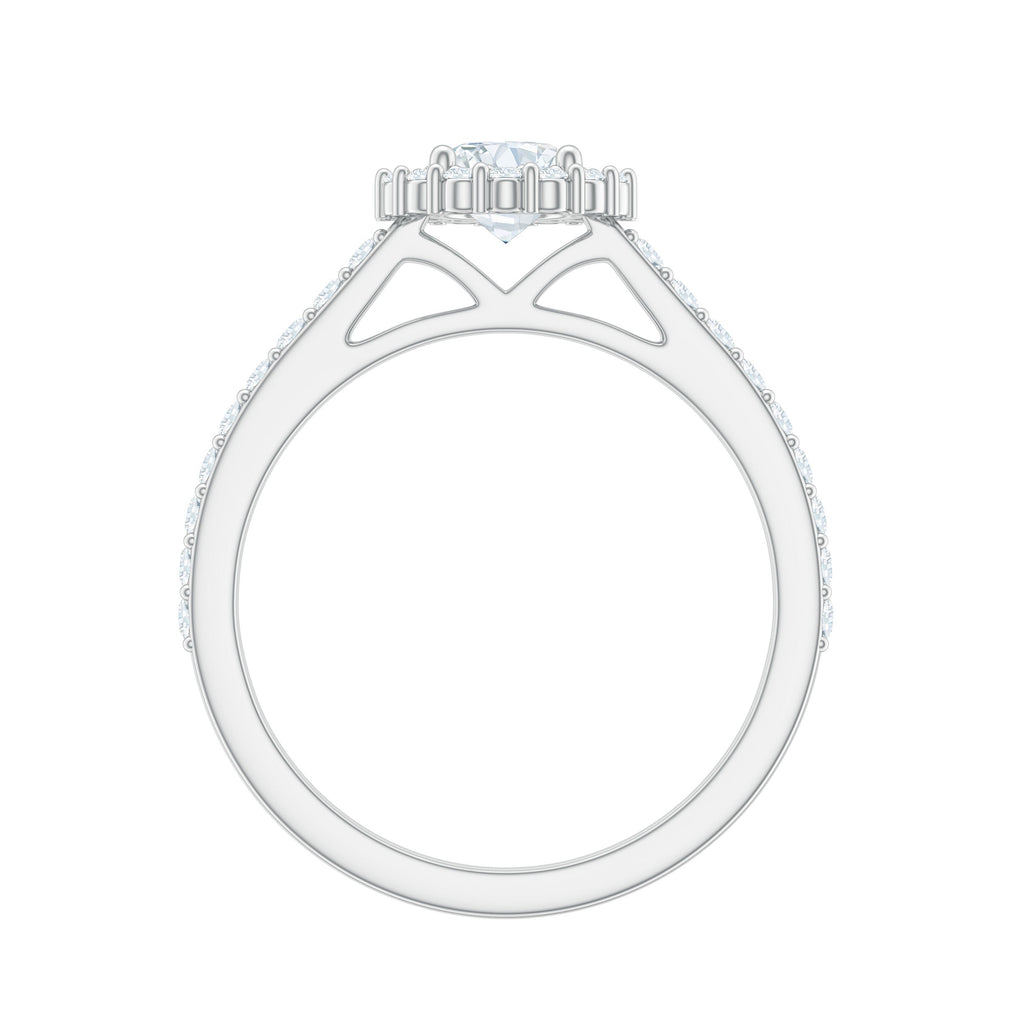 Classic Moissanite Halo Engagement Ring for Women