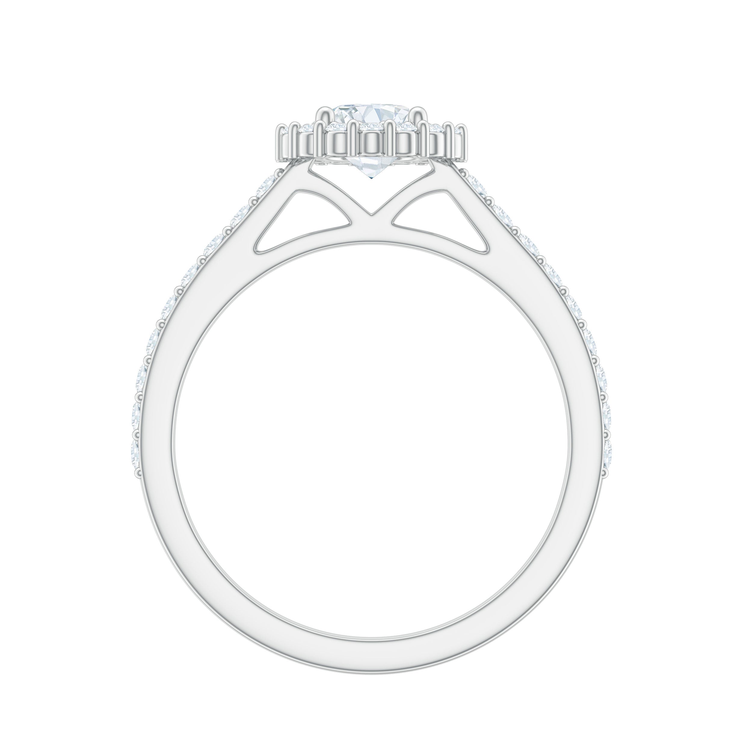 Classic Moissanite Halo Engagement Ring for Women
