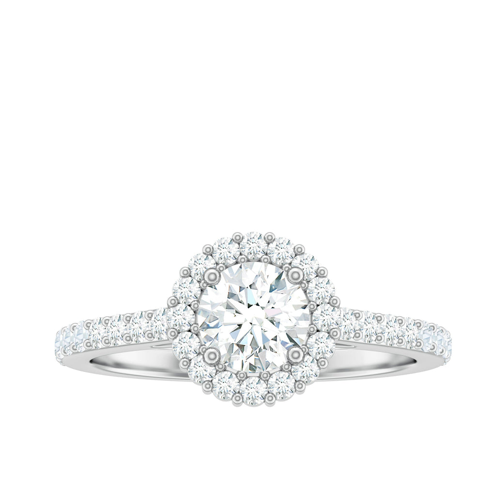 Classic Moissanite Halo Engagement Ring for Women