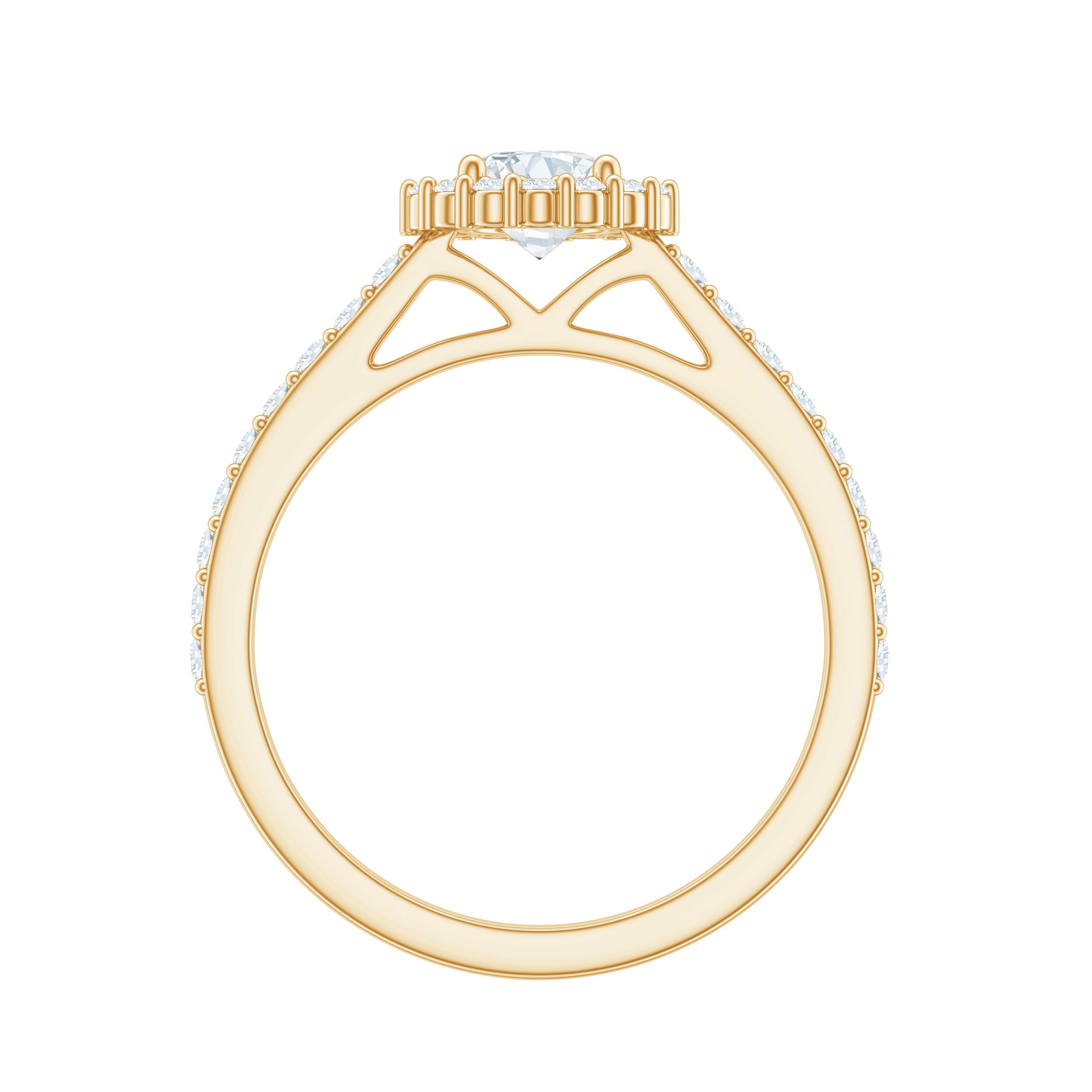 Classic Moissanite Halo Engagement Ring for Women