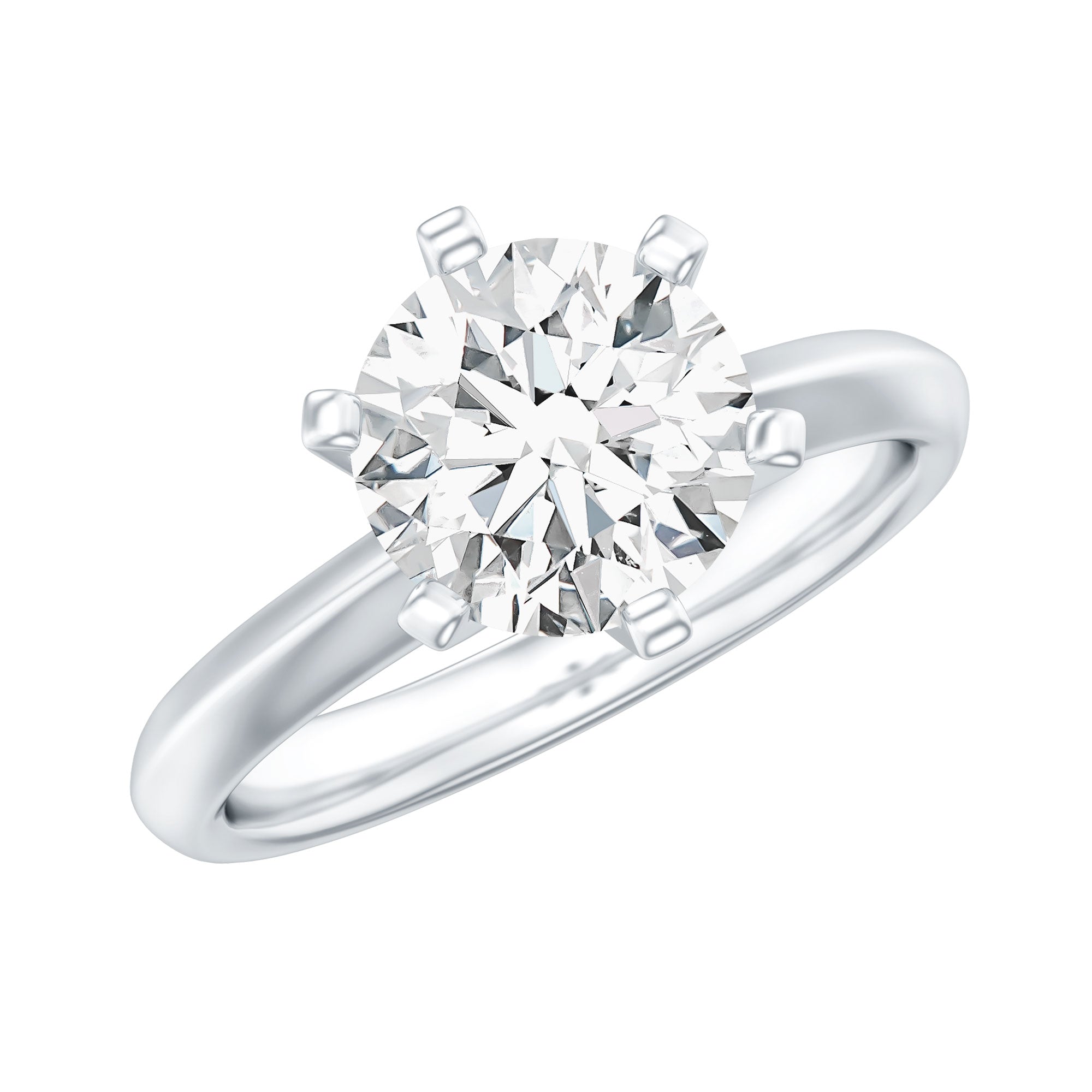 Brilliant Cut Solitaire Moissanite 2 CT Engagement Ring with Certificate