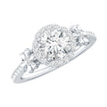 Certified 1.3 Carat Moissanite Floral Engagement Ring for Women