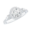 Moissanite Halo Engagement Ring for Her with Certificate