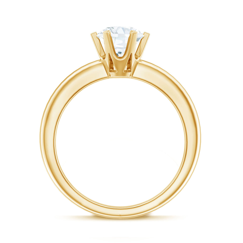 Certified 1 CT Moissanite Round Solitaire Engagement Ring