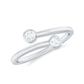Natural Diamond 2 Stone Promise Ring in Wrap Style