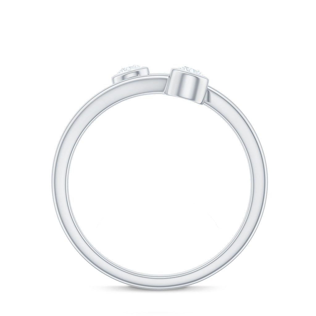 Natural Diamond 2 Stone Promise Ring in Wrap Style