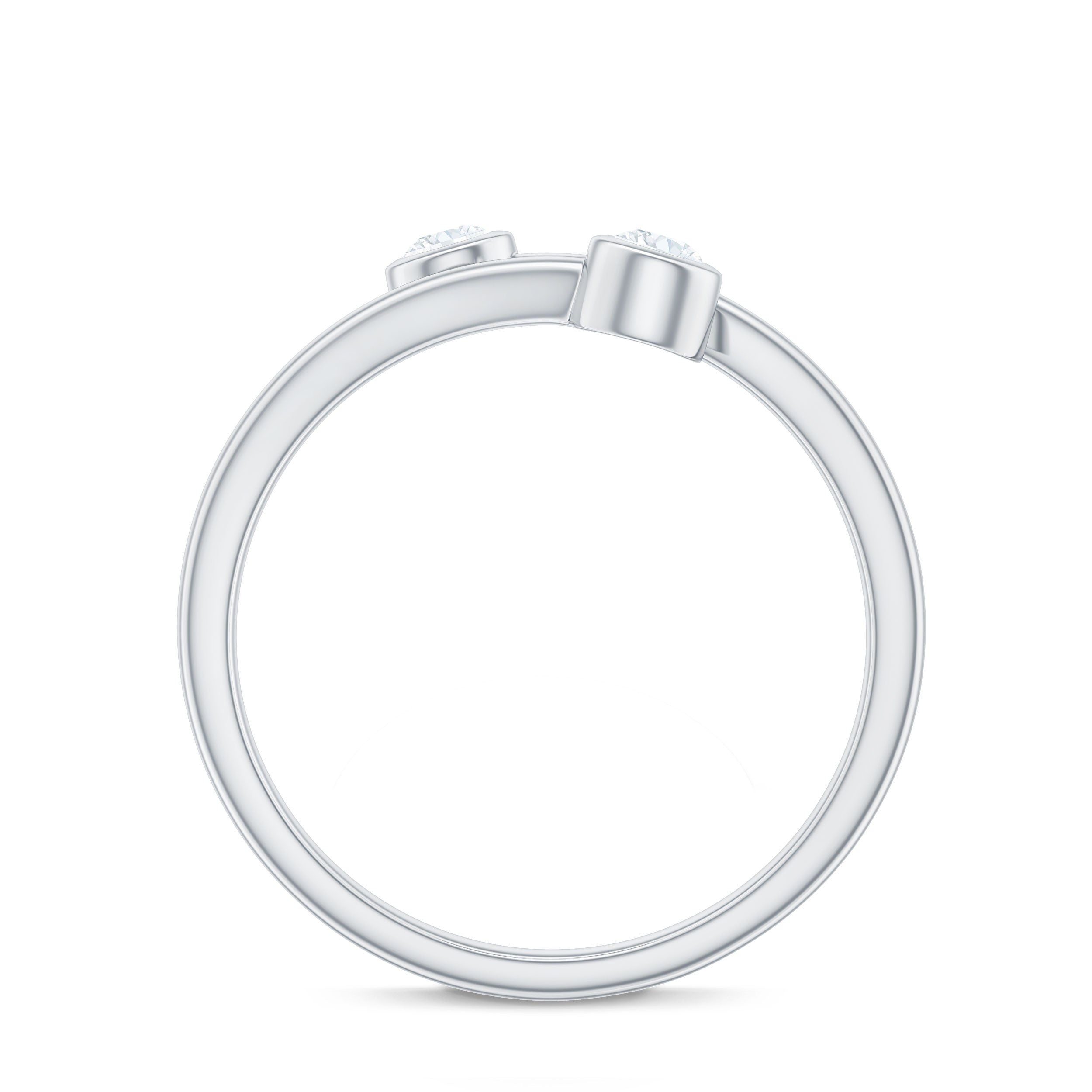Natural Diamond 2 Stone Promise Ring in Wrap Style