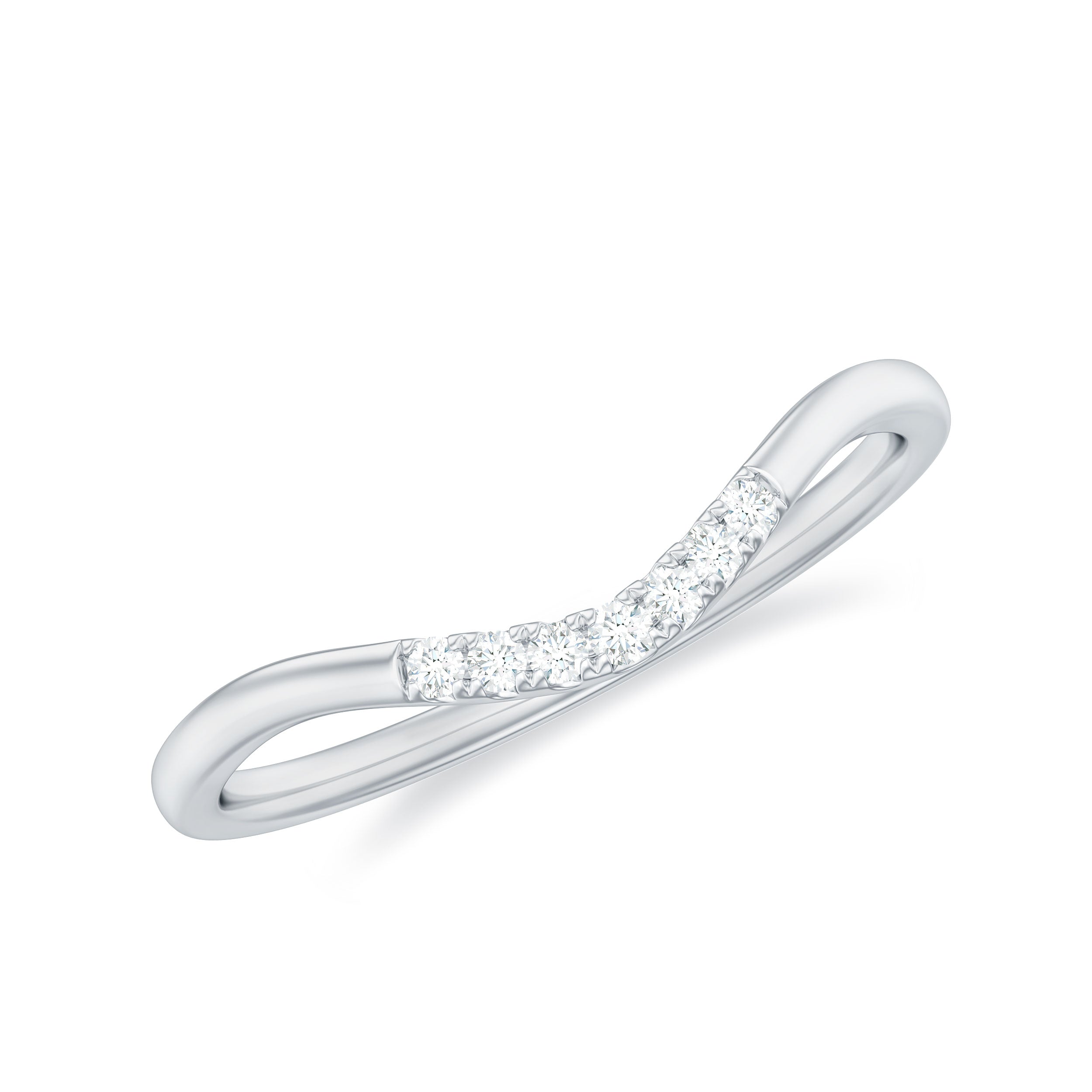 Natural Diamond Curved Enhancer Ring for Women