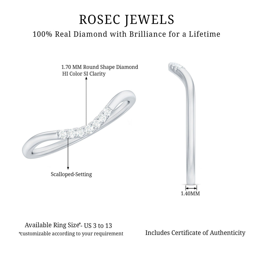 Natural Diamond Curved Enhancer Ring for Women
