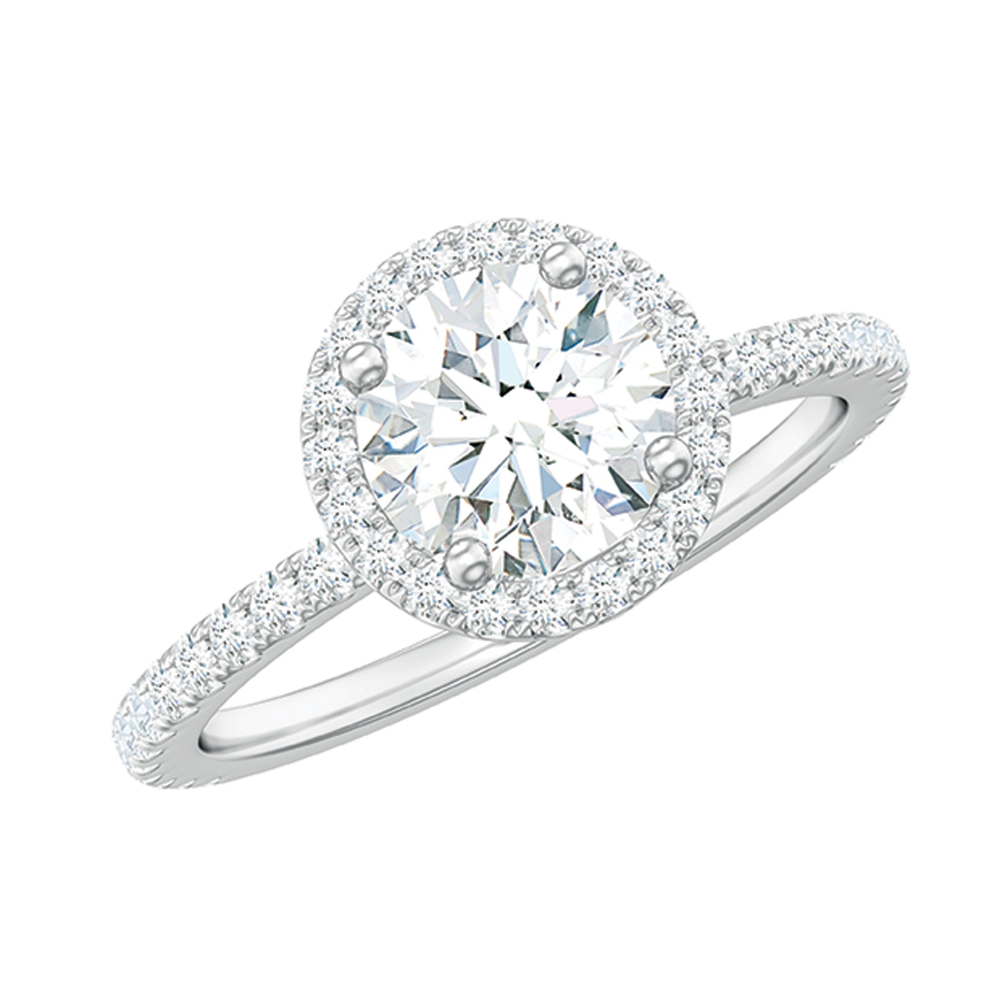 Certified Moissanite Halo Engagement Ring for Her