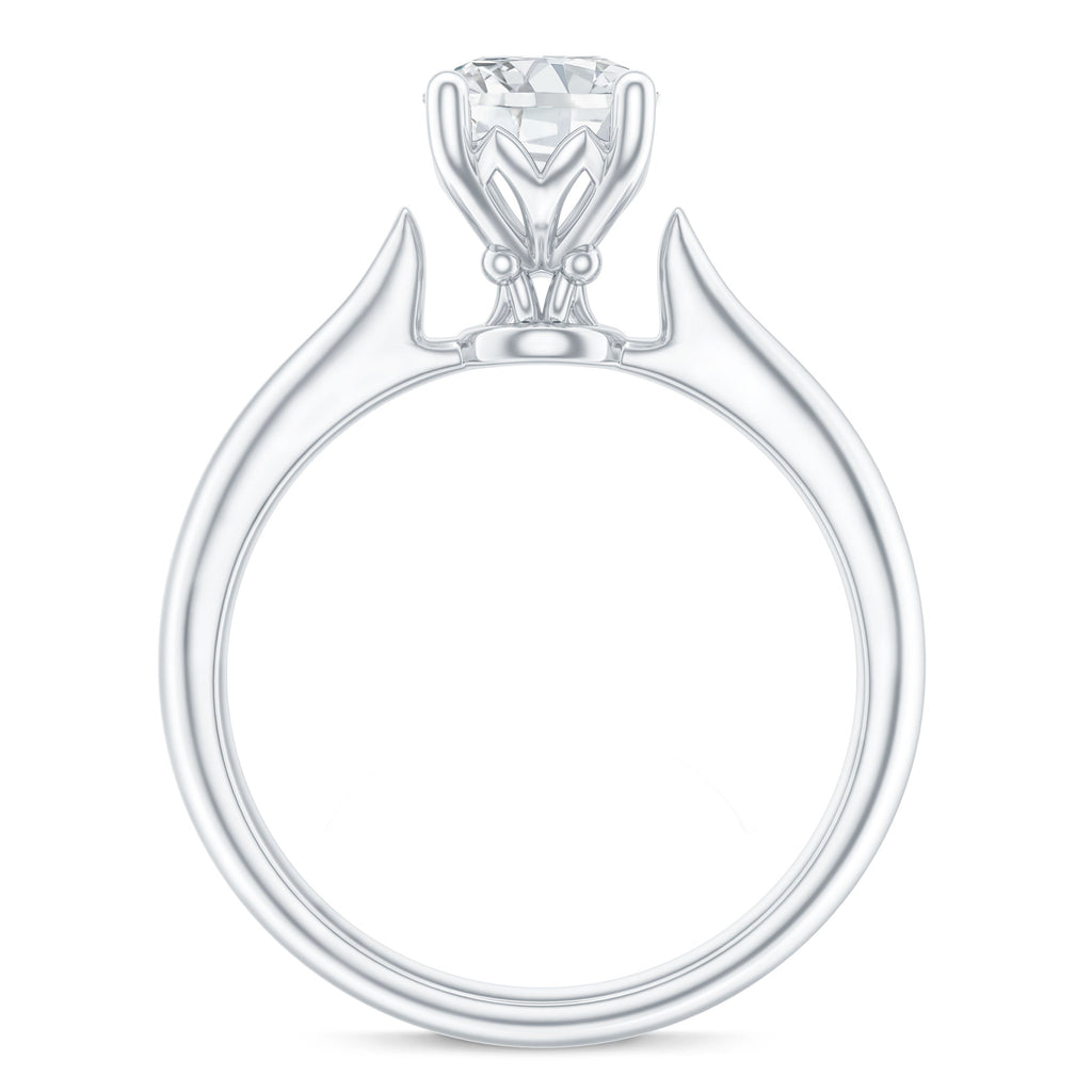 Round Shaped Moissanite Solitaire Engagement Ring
