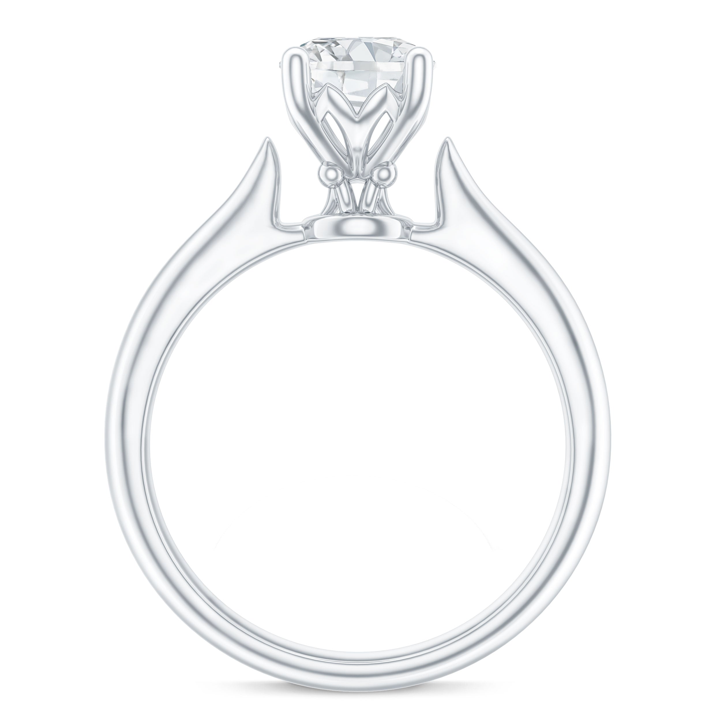 Round Shaped Moissanite Solitaire Engagement Ring