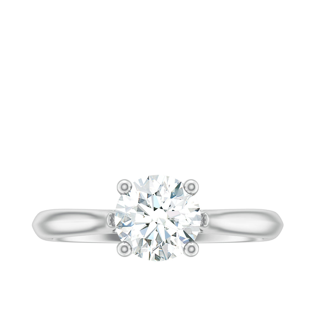 Round Shaped Moissanite Solitaire Engagement Ring