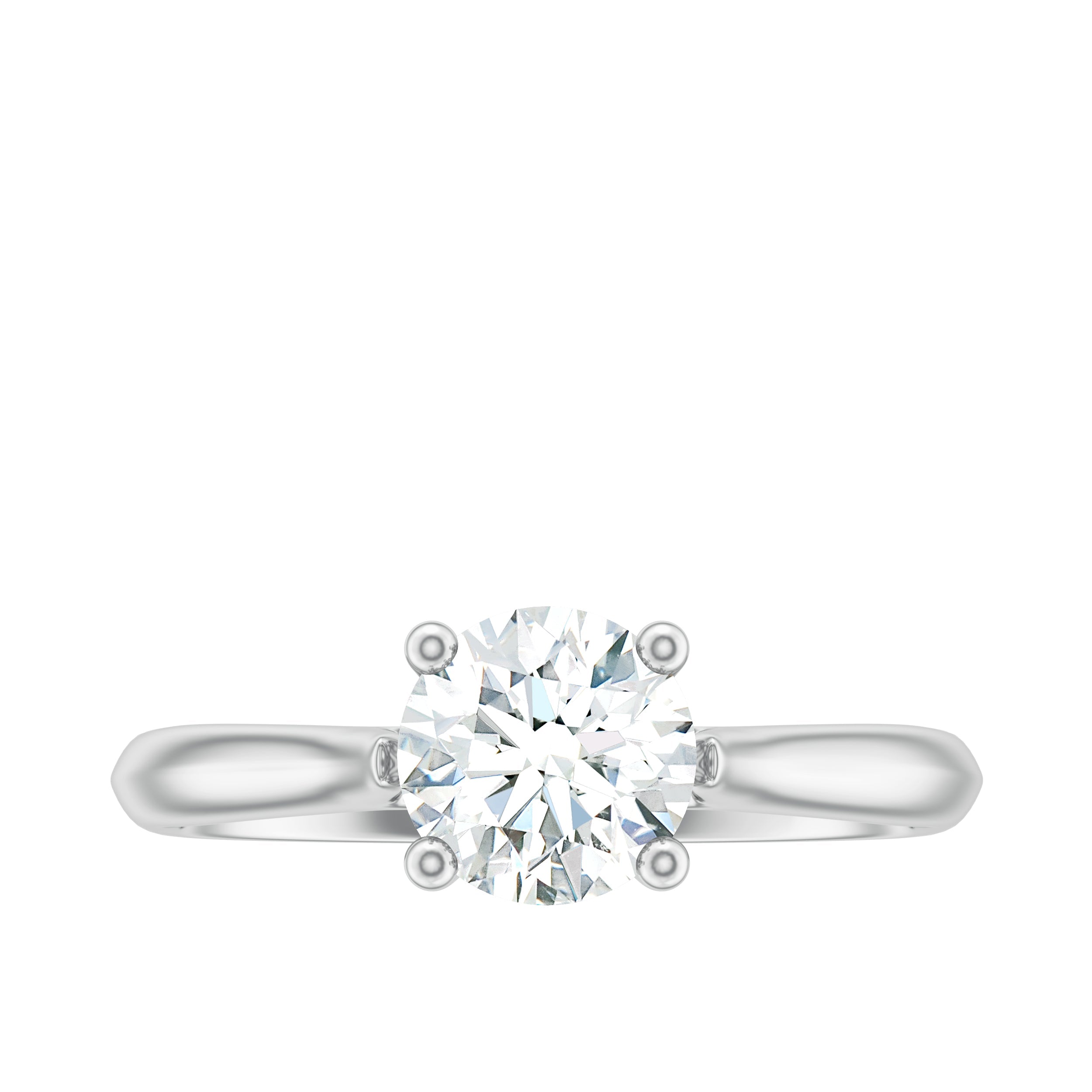 Round Shaped Moissanite Solitaire Engagement Ring