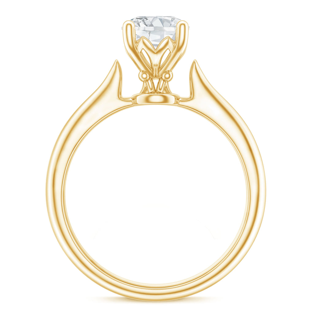 Round Shaped Moissanite Solitaire Engagement Ring