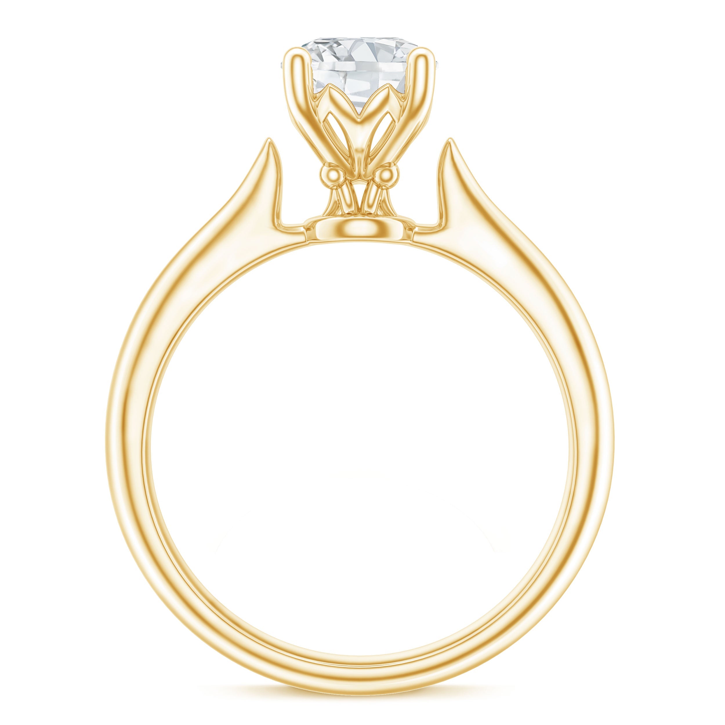 Round Shaped Moissanite Solitaire Engagement Ring