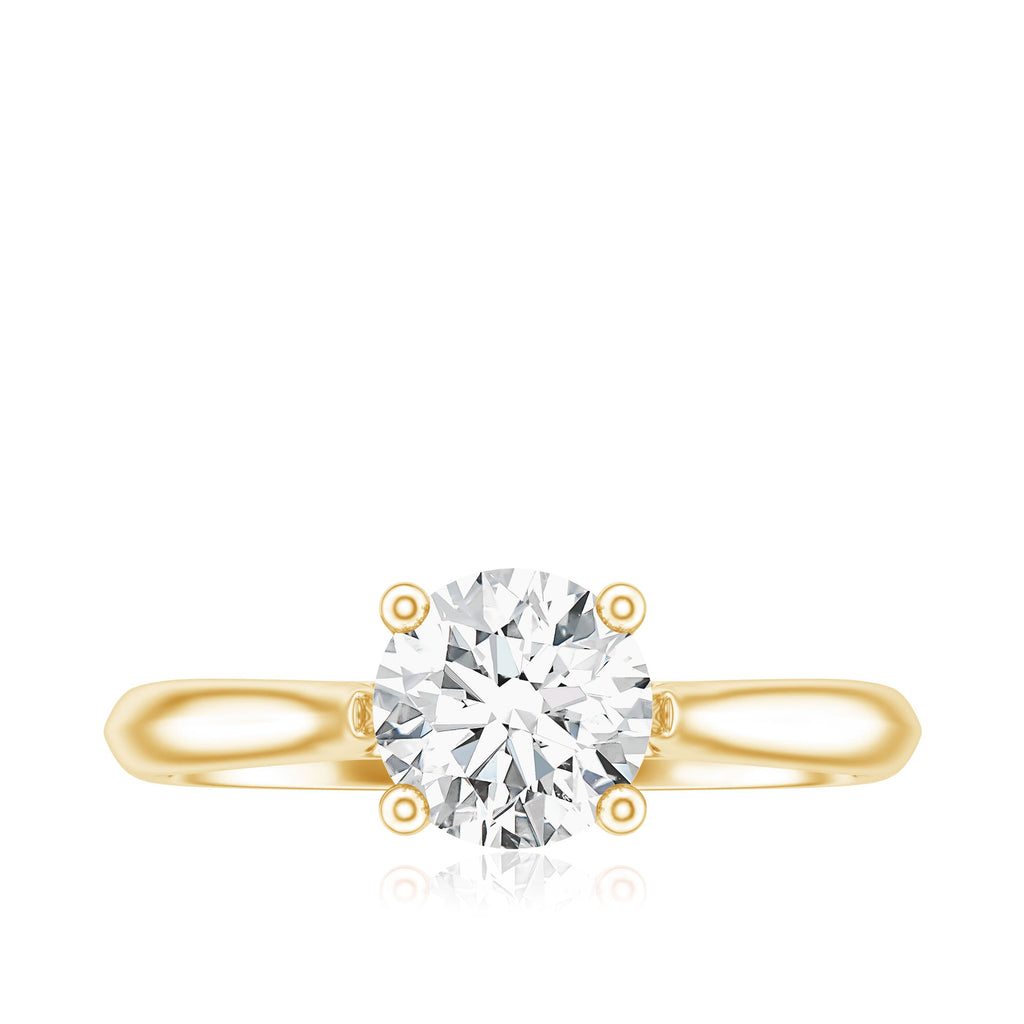 Round Shaped Moissanite Solitaire Engagement Ring