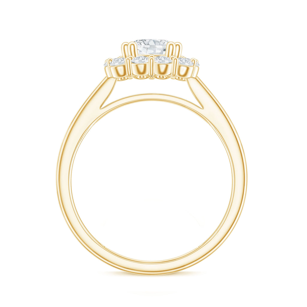 Classic Moissanite Halo Engagement Ring in Double Prong Setting