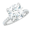 Round 4.4 Carat Moissanite Solitaire Engagement Ring with Side Stones
