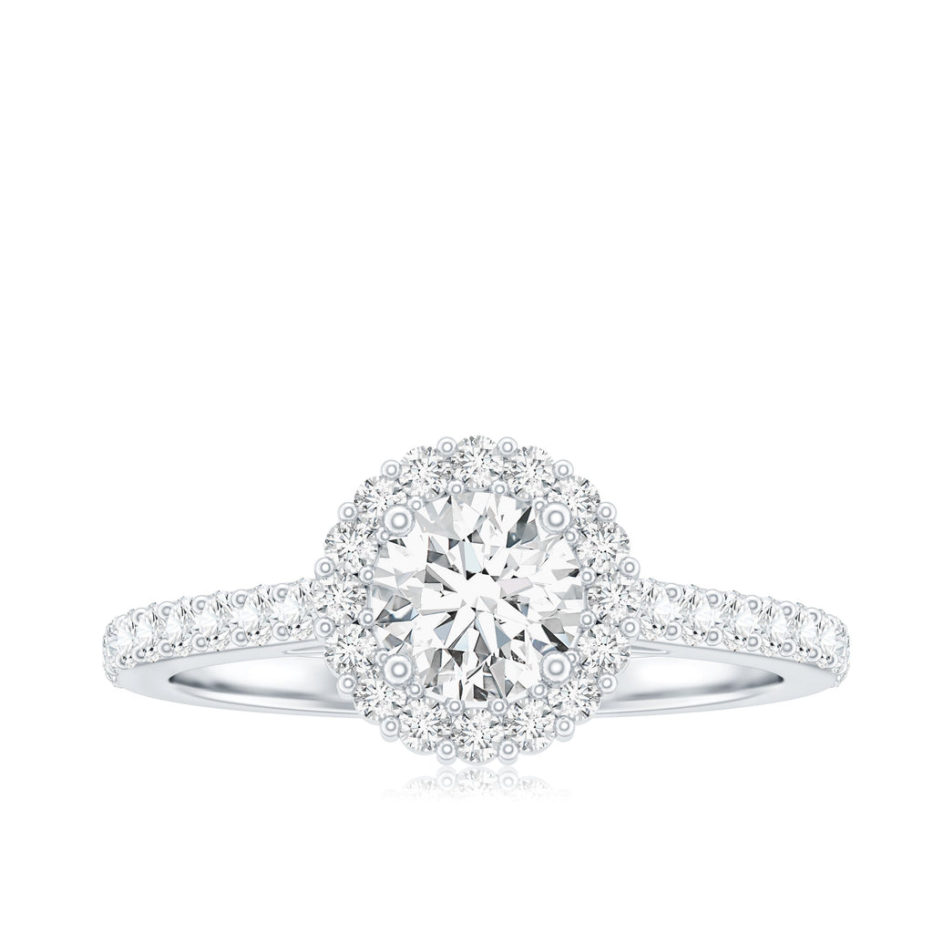 Classic Moissanite Halo Engagement Ring
