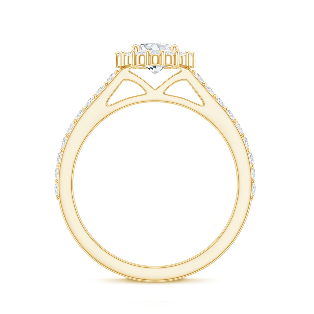 Classic Moissanite Halo Engagement Ring