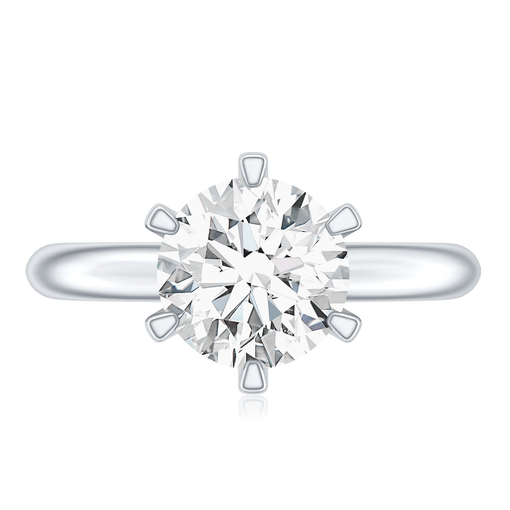 2 CT Moissanite Solitaire Engagement Ring in 6 Prongs