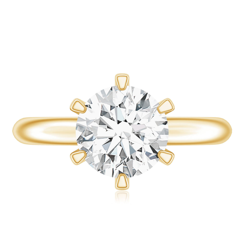 2 CT Moissanite Solitaire Engagement Ring in 6 Prongs