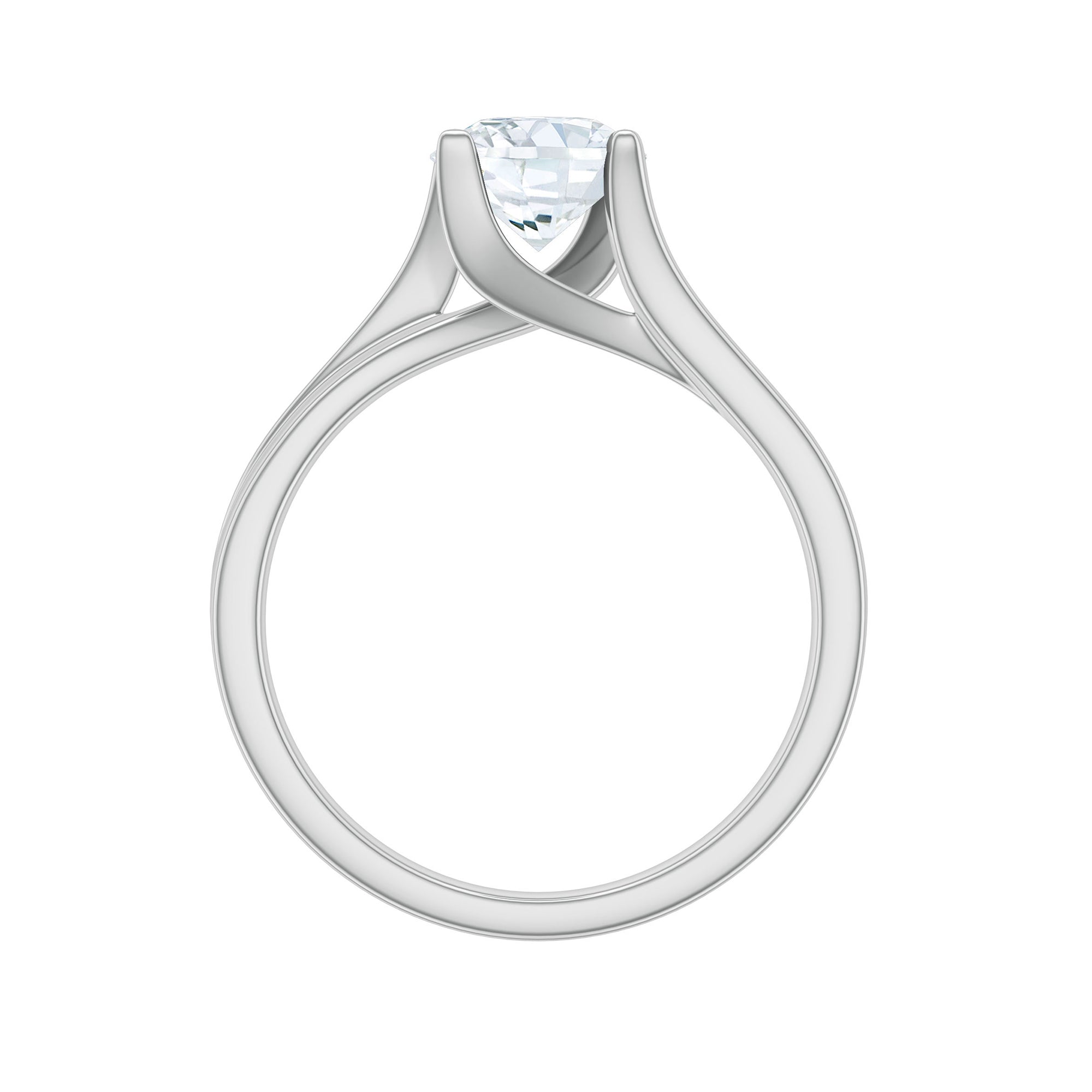 1.3 Carat Round Moissanite Solitaire Engagement Ring in Reverie Setting