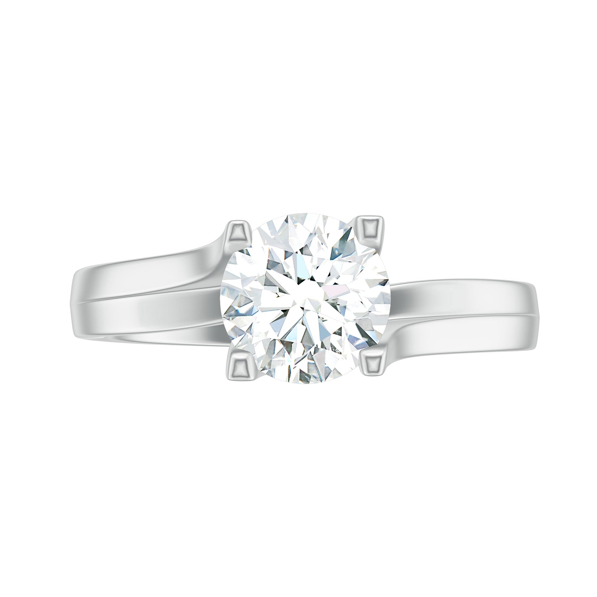 1.3 Carat Round Moissanite Solitaire Engagement Ring in Reverie Setting