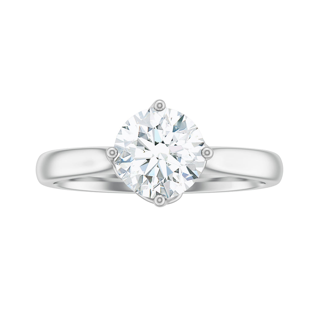 Twisted Prong Set Solitaire Moissanite Engagement Ring with Certificate