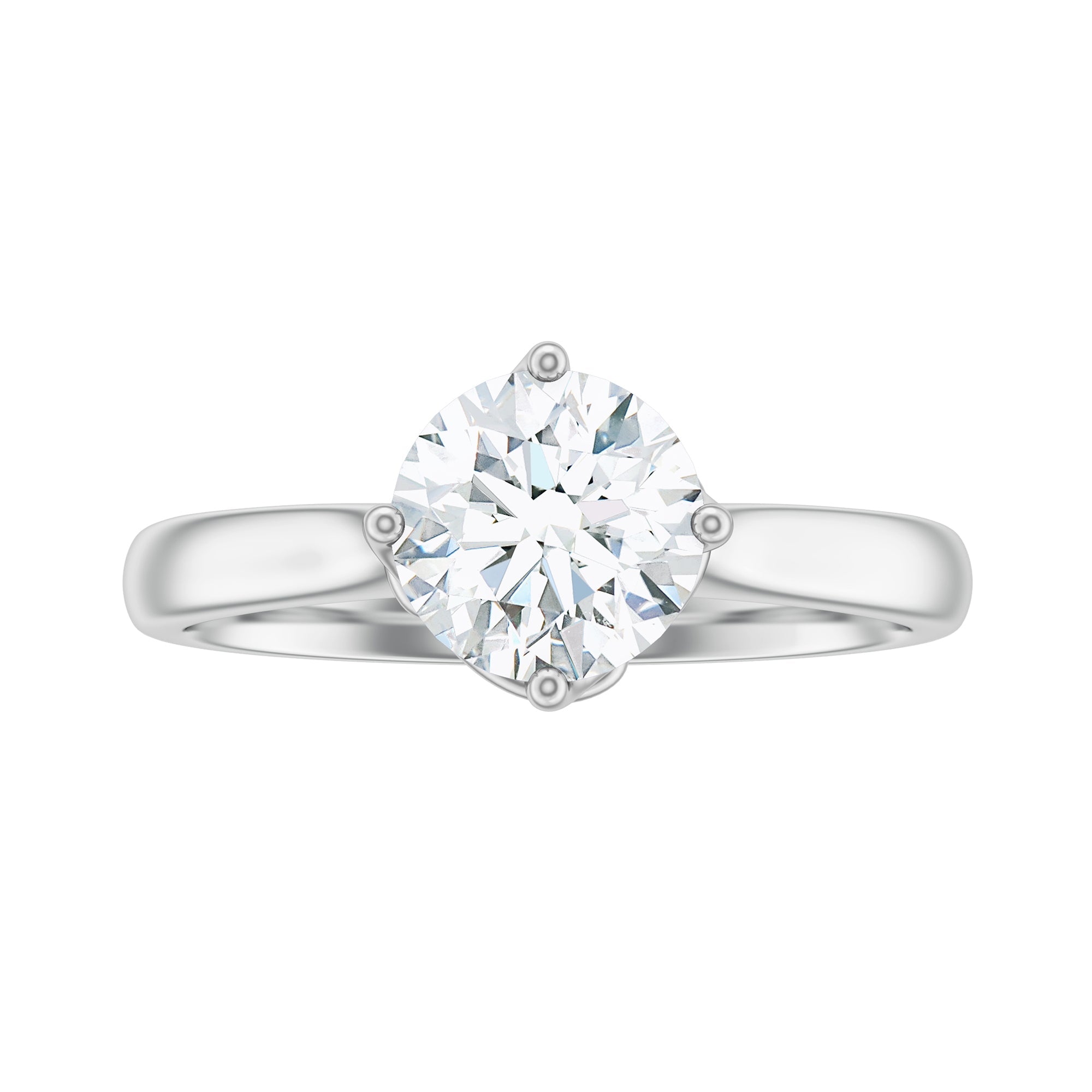 Twisted Prong Set Solitaire Moissanite Engagement Ring with Certificate