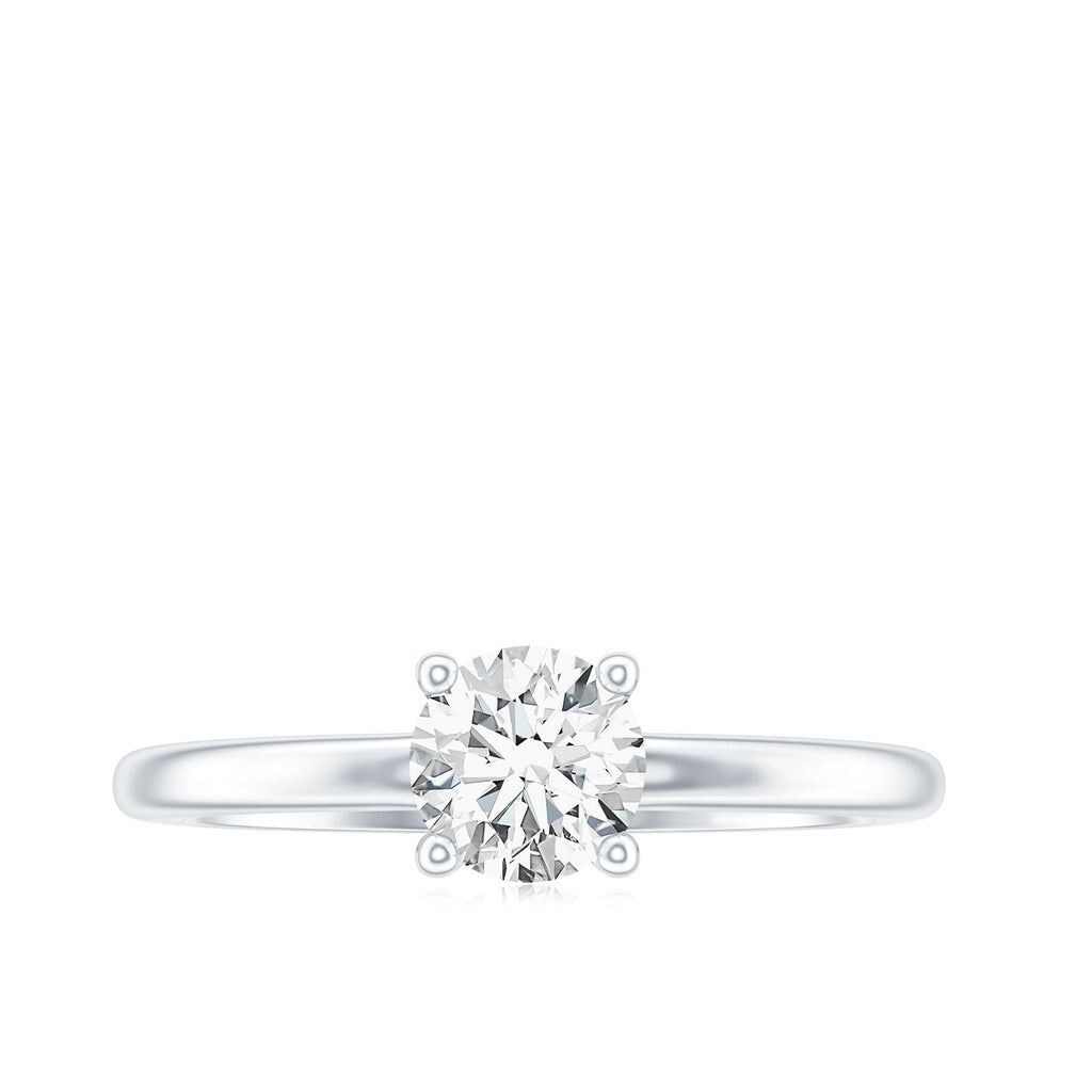 Certified 0.9 Carat Moissanite Solitaire Promise Ring for Her