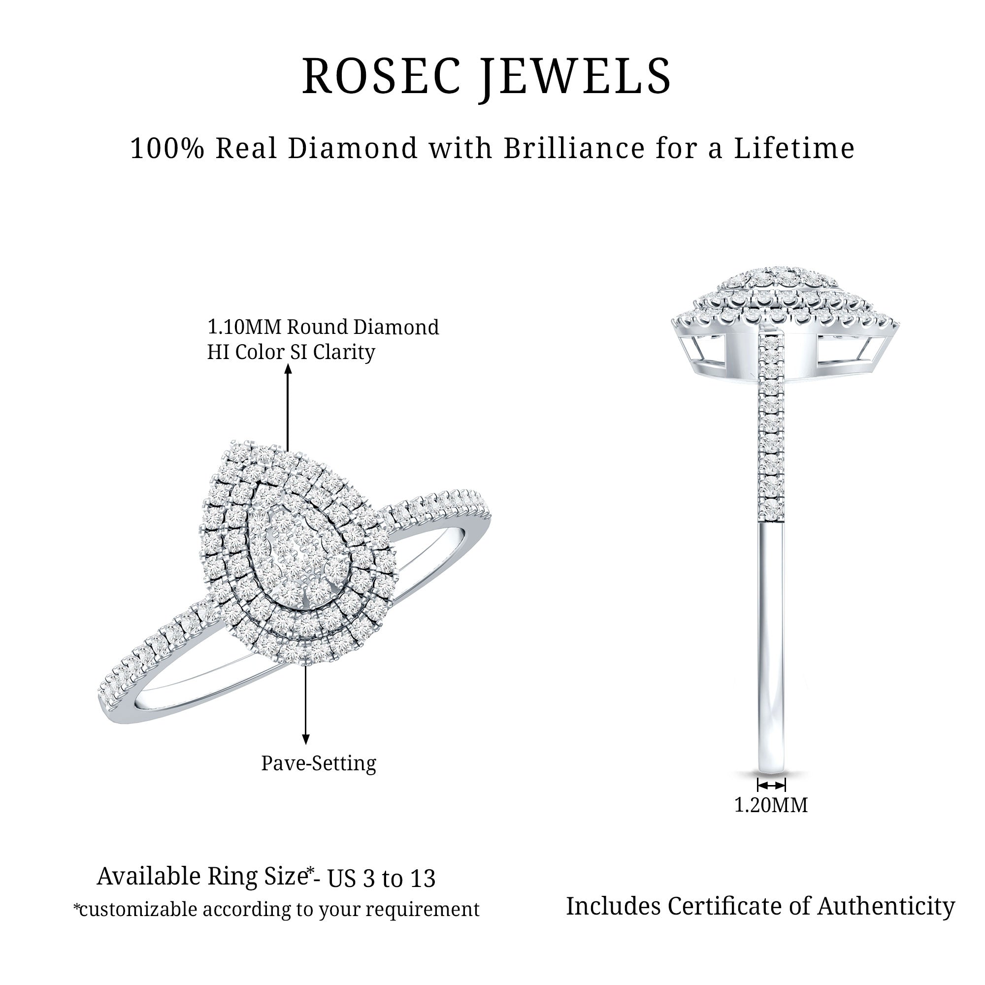 Diamond Pear Shaped Engagement Ring