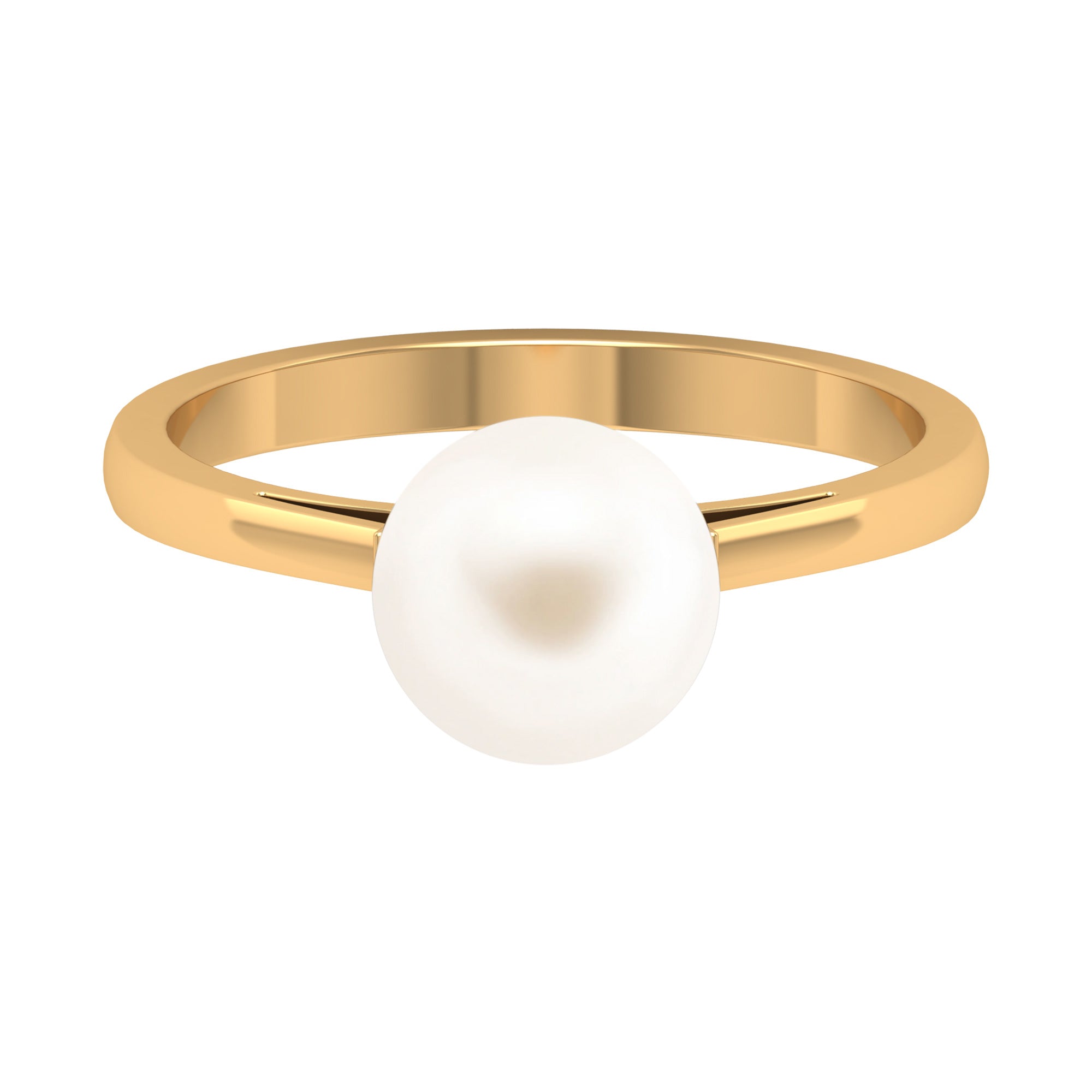 7.4 Carat Freshwater White Pearl Solitaire Engagement Ring