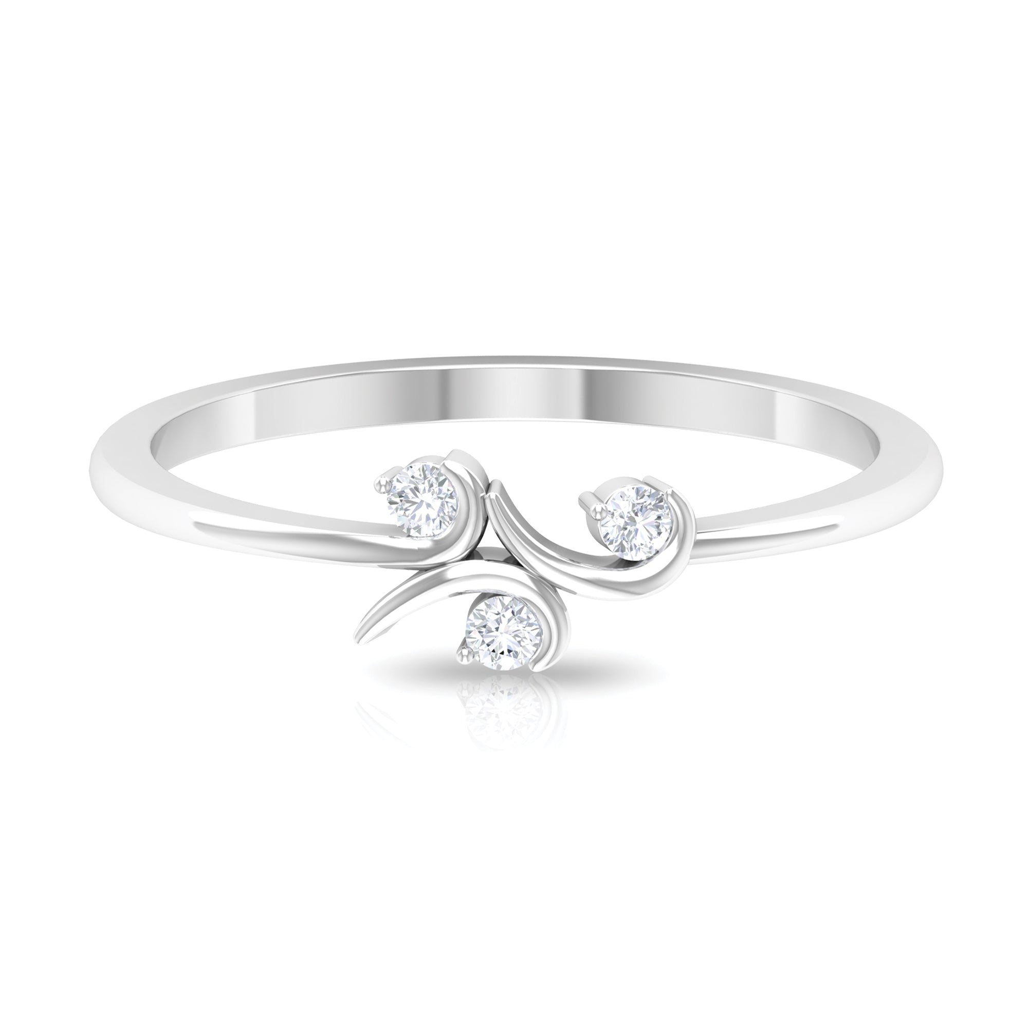 Certified Moissanite Three Stone Promise Ring