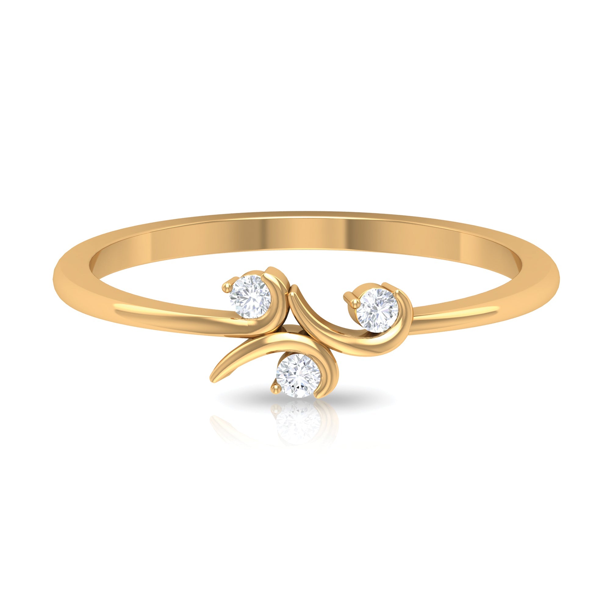 Certified Moissanite Three Stone Promise Ring