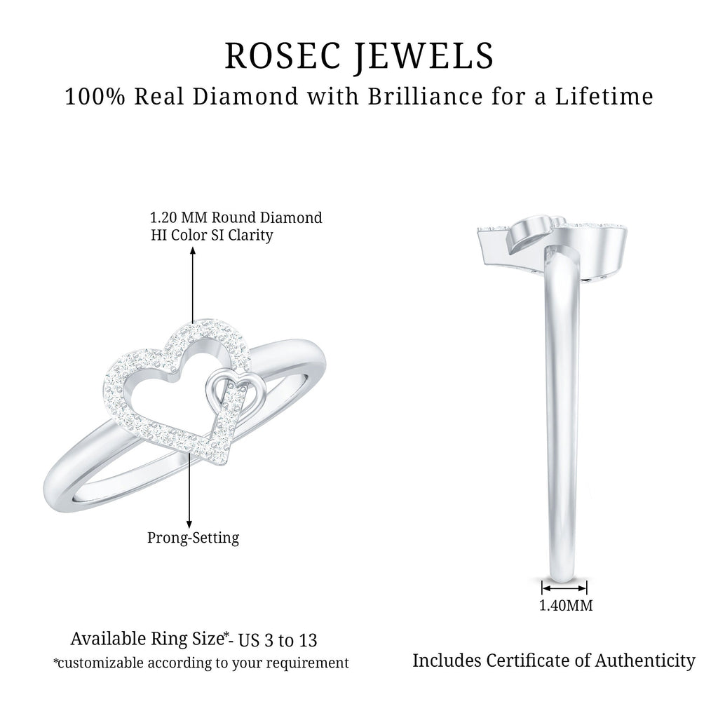 Certified Diamond Open Heart Promise Ring