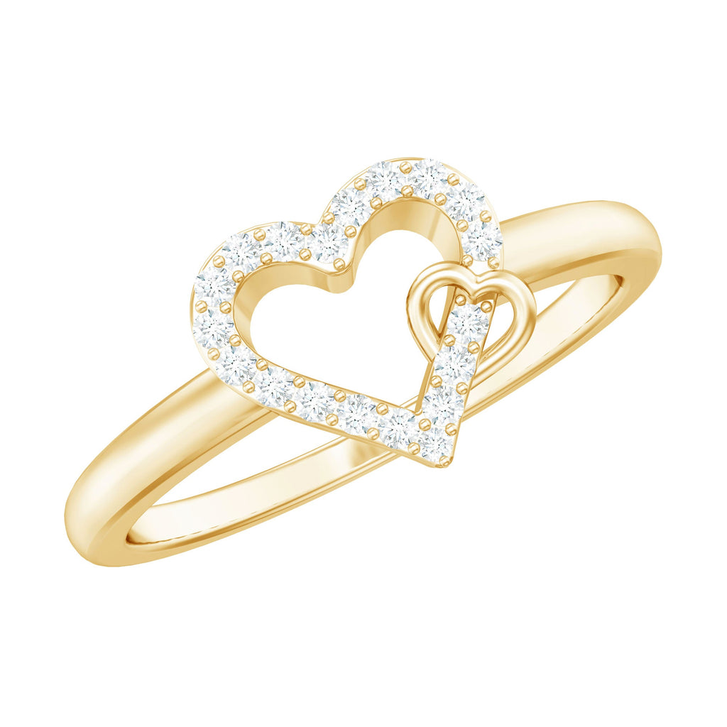 Certified Diamond Open Heart Promise Ring