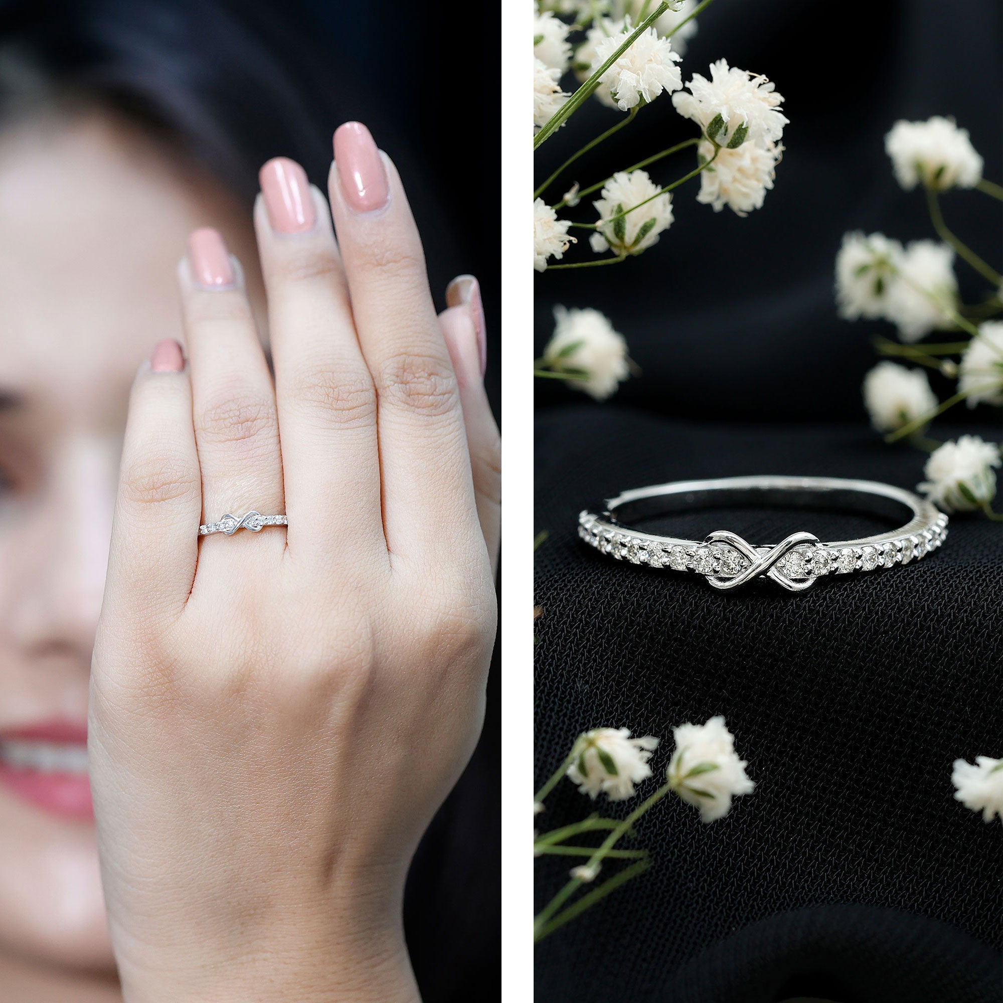 Brilliant Cut Diamond Infinity Promise Ring For Women
