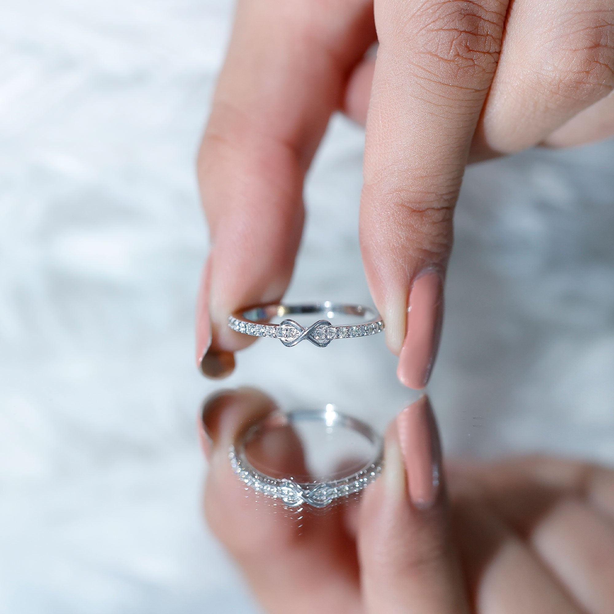 Brilliant Cut Diamond Infinity Promise Ring For Women