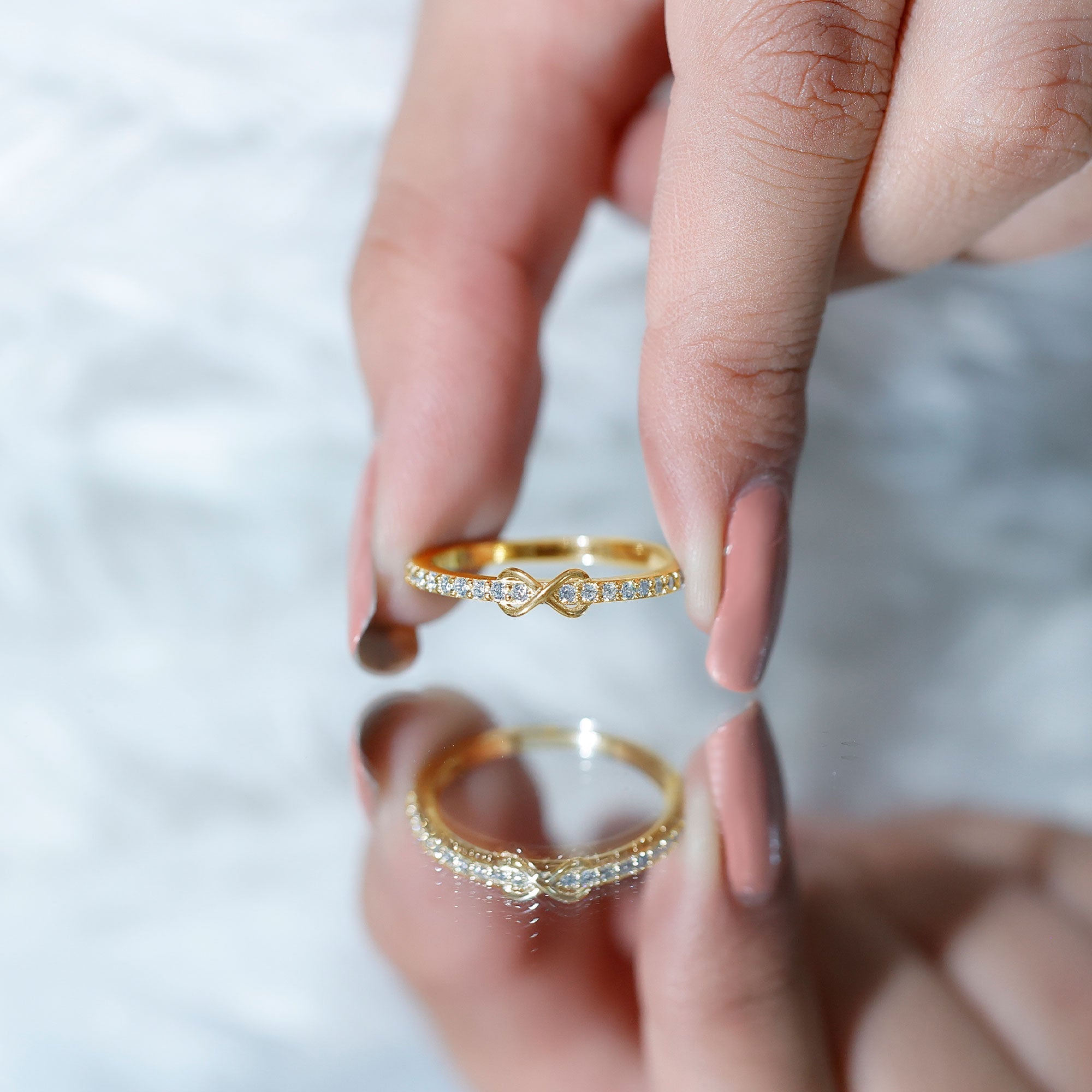 Brilliant Cut Diamond Infinity Promise Ring For Women