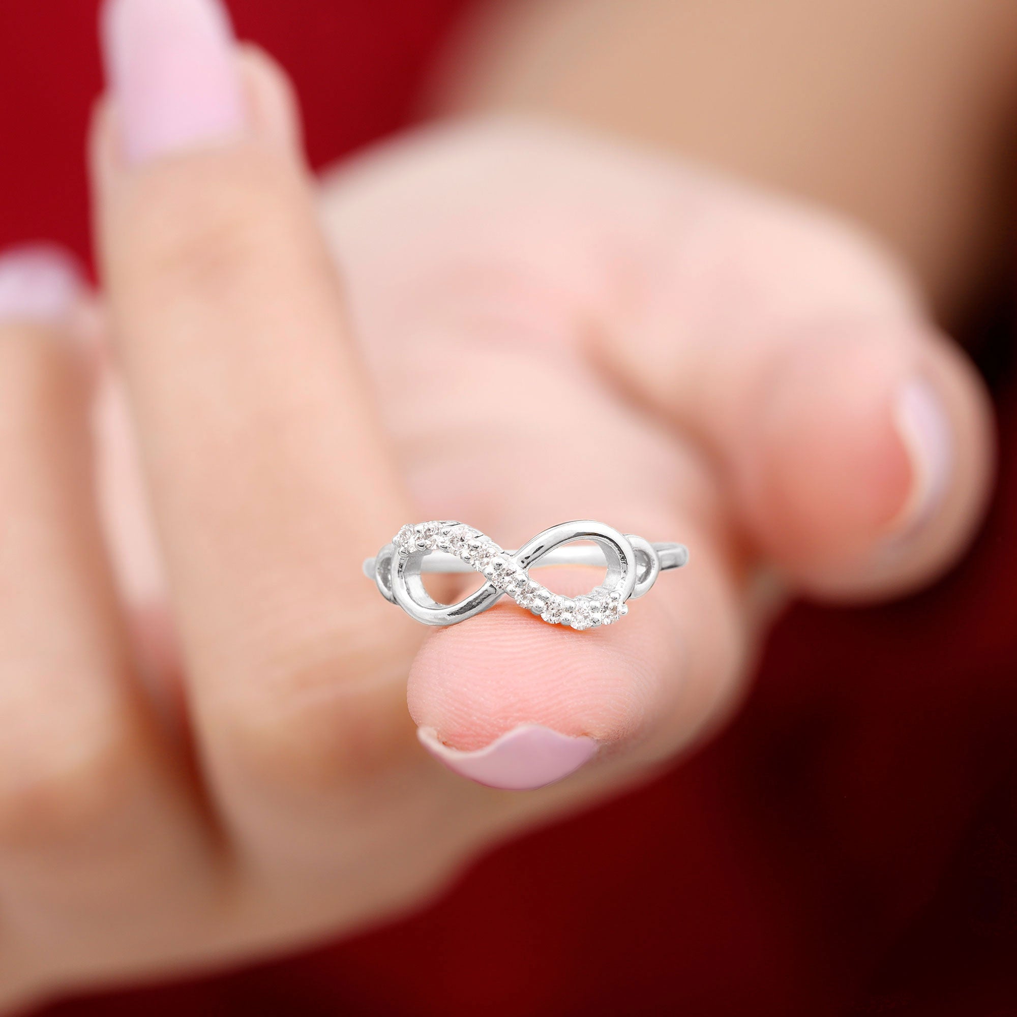 Certified Prong Set Diamond Infinity Promise Ring