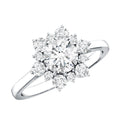 Claw Set Moissanite Halo Engagement Ring with Certificate