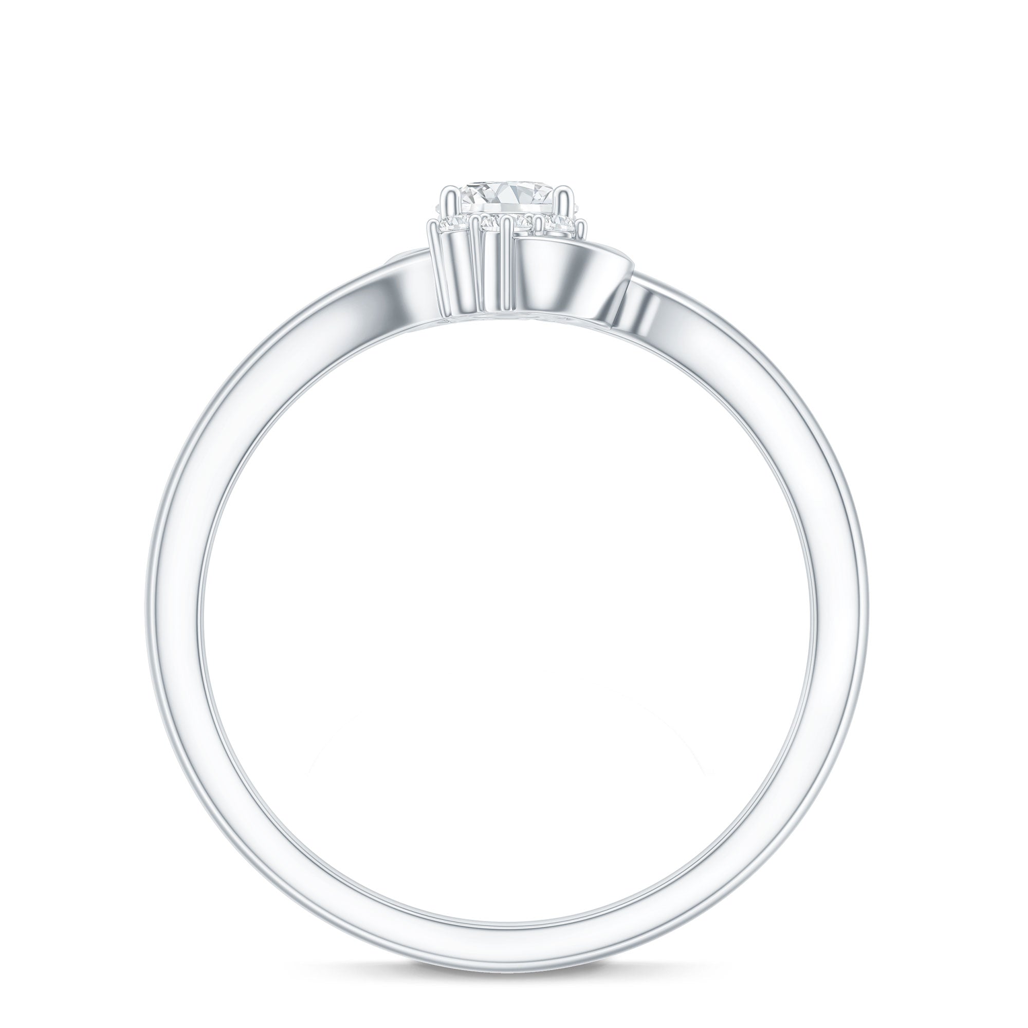 Certified Real Diamond Promise Ring with Bypass Shank