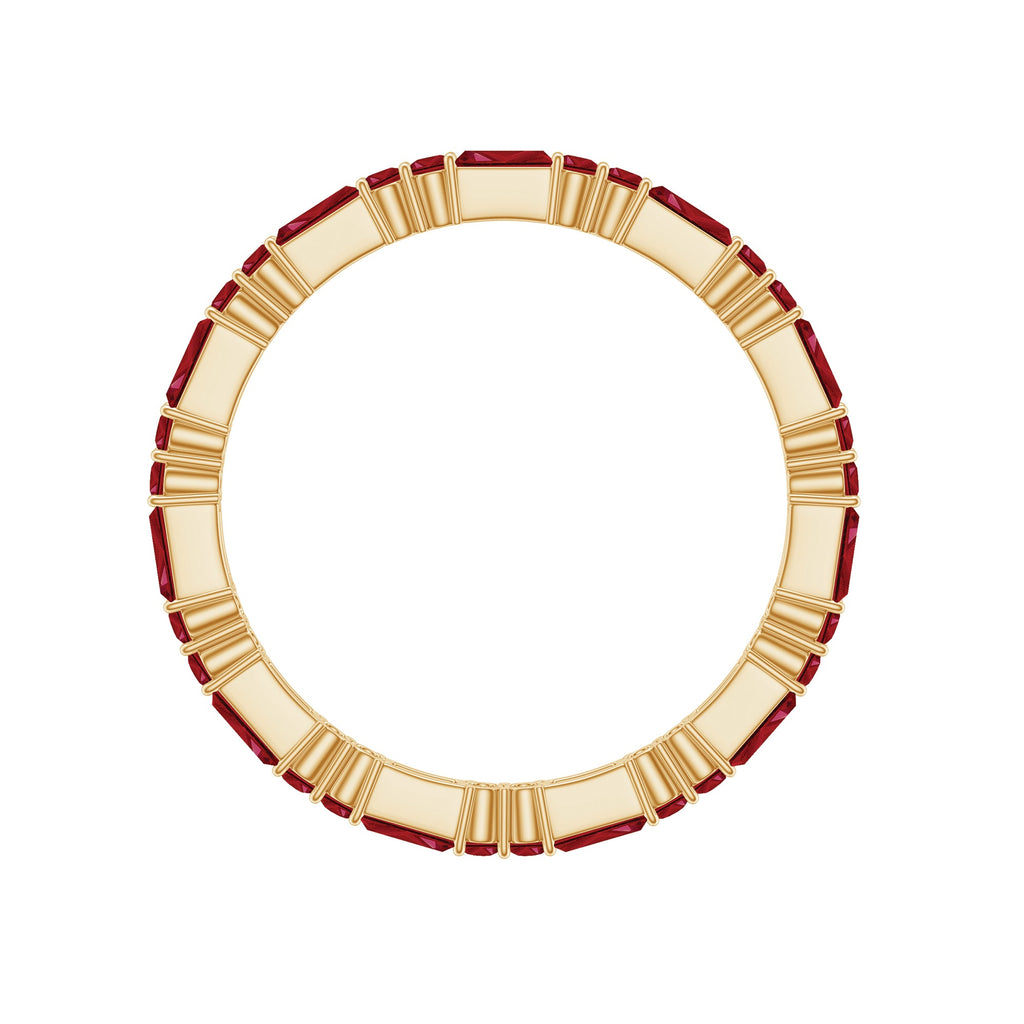 Baguette and Round Lab Created Ruby Eternity Ring
