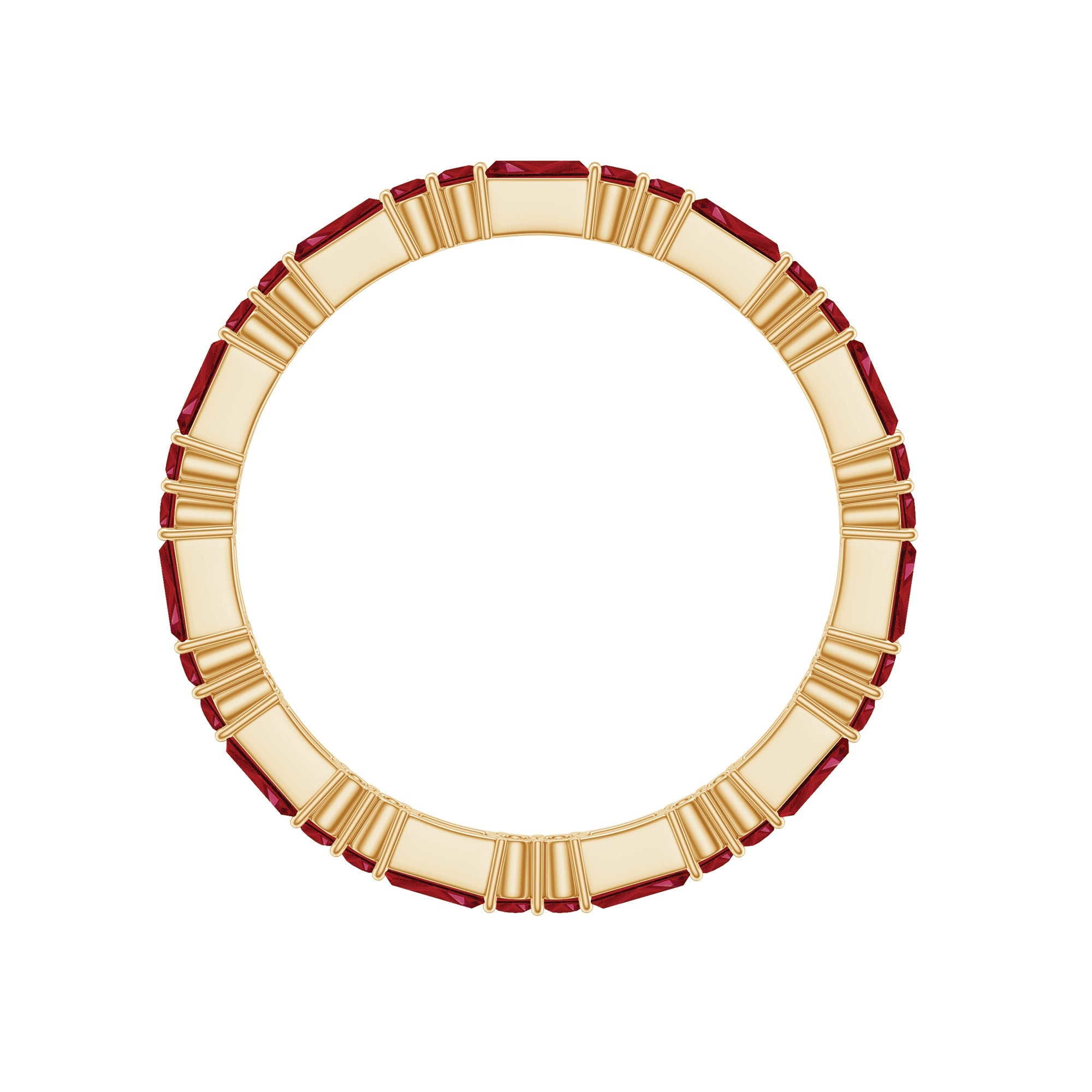 Baguette and Round Lab Created Ruby Eternity Ring